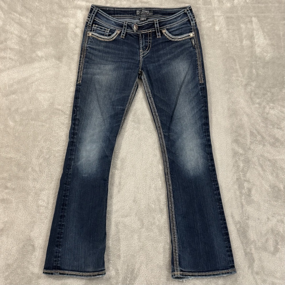 Silver Jeans Womens W28‎ L31 Tuesday Surplus Slim Bootcut Thick Stitch Pockets